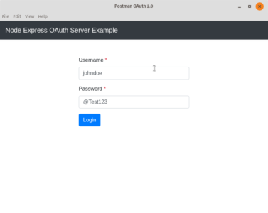 Express JS OAuth 2 Server using oauth2-server package
